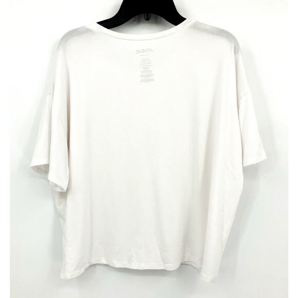 JOSIE NATORI Women's Layering Elements Boxy Tee M White Stretch Round Neck NWOT - Picture 7 of 9